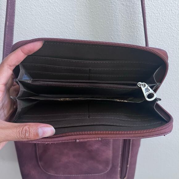 American Bling Wing Buckle Western Boho Crossbody and Wallet Set-Brown NWT - Picture 6 of 7